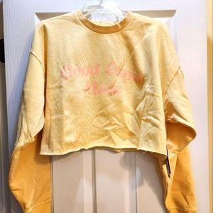 Billabong Cropped Yellow Sweatshirt - Medium